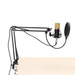 White Smoke BM800 Professional Condenser Microphone Sound Audio Studio Recording Microphone System Kit Brocasting Adjustable Mic Suspension Scissor Arm Filter