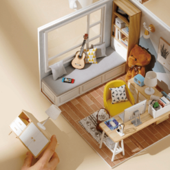 CUTEROOM DIY Doll House Sunshine Study Room Standard With Cover With Furniture Indoor Toys - Toys Ace
