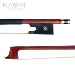 Sienna NAOMI 4/4 Size Violin Bow Brazilwood Bow Sheep Skin Grip Round Stick W/ Ebony Frog