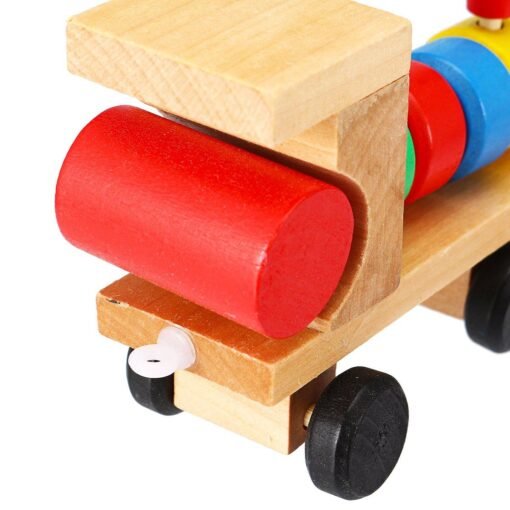 Train Truck Wooden Geometric Blocks Toys Kids Developmental Baby Educational Track Toys