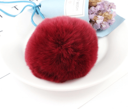 Rex Rabbit Hair Ball Keychain Bag Pendant DIY Handmade Jewelry