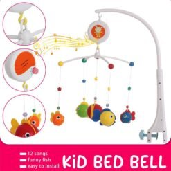 Snow Multifunctional Baby Music Bed Bell Rotating Decoration Pendant for Children Education Toys