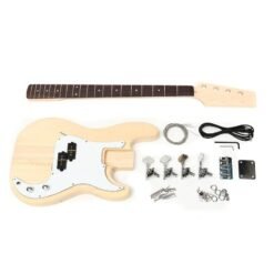Bisque DIY Unfinished Electric Guitar Basswood Wood Body with Neck String