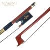 NAOMI Violin Bow 4/4 Size Brazilwood Stick Lizard Skin Grip Black Mongolia Horsehair W/ Ebony Frog Well Balanced