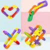 Plastic Multiple Color 72/102Pcs Tube Building Blocks Toy Kids Blocks Toys