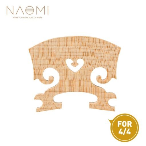 Tan NAOMI 1PC Natural Dry Maple Wood Acoustic Violin Bridge Violin Parts W/ Different Size 4/4 3/4 1/2 1/4 1/8