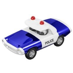 Royal Blue Alloy Police Pull Back Diecast Car Model Toy for Gift Collection Home Decoration