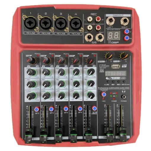 WENYANWEN Mini 4 Channel 16 DSP Effect USB Delay and Repeat Efferts Audio Mixer Console With Channel Volume Contrl