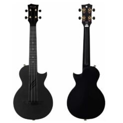 Black Enya Nova U 23 Inch Carbon Fiber Ukulele Kit with Case/Strap/Capo/Strings for Beginner