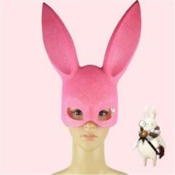 Pale Violet Red Cute Halloween Party Cosplay Fancy Rabbit Face Mask Decoration Props Toys