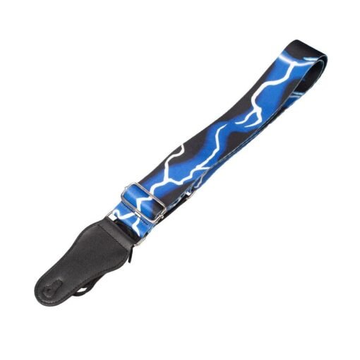 Naomi Guitar Strap Adjustable Guitar Strap Jacquard Weave Hootenanny Guitar Strap with Leather Ends (Blue Light)