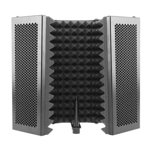 Black Microphone Wind Screen Live Studio Recording Studio Five-Door Noise Reduction Metal Soundproof Cover