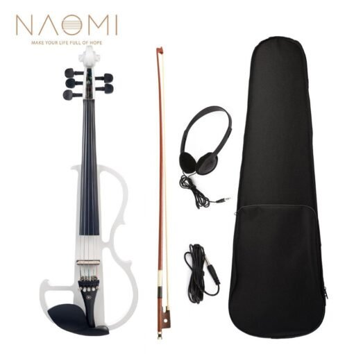 Seashell NAOMI 4/4 Full Size Electric Violin Fiddle 5 String Silent Violin Accessories
