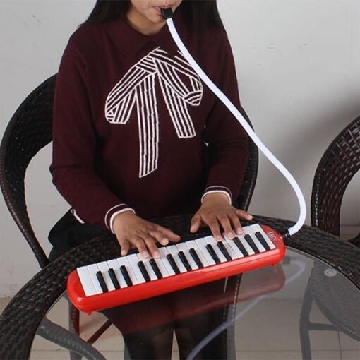 Black IRIN 32 Key Melodica Keyboard Mouth Organ with Pag for School Student