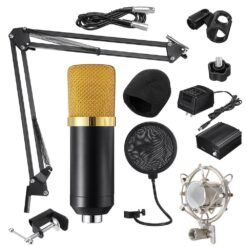 Goldenrod BM700 Microphone Condenser Sound Recording Microphone With Shock Mount For Radio Braodcasting Singing Recording KTV Karaoke Mic