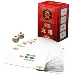 Portable Mah Jong 144 Paper MahJong Chinese Playing Cards Game Travel Set With Dice