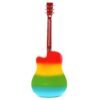 Red Andrew 41 Inch Mahogany Laser Engraving Sound Hole Rainbow Color Acoustic Guitar for Guitar Player