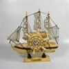 Dark Khaki Mediterranean Sailing Music Box Gifts For The New Year Creative Wooden Sailboat Craft Gift Souvenirs