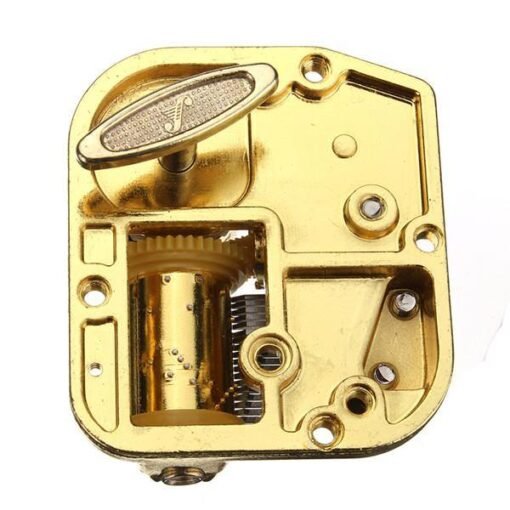 Pale Goldenrod DIY Windup Music Box Movement Screws Key Castle In The Sky Song