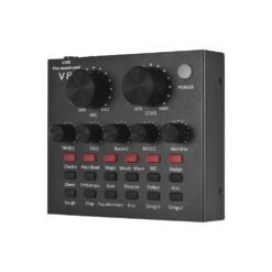 Dark Slate Gray External Audio Mixer Sound Card USB Interface with 6 Sound Modes Multiple Sound Effects
