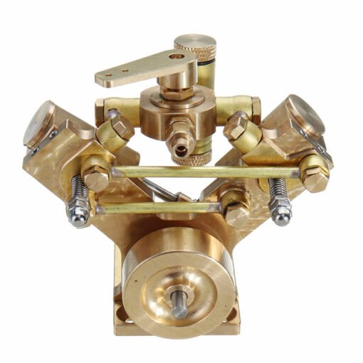 Dark Khaki Microcosm Micro Scale M2B Twin Cylinder Marine Steam Engine Model Stirling Engine Gift Collection