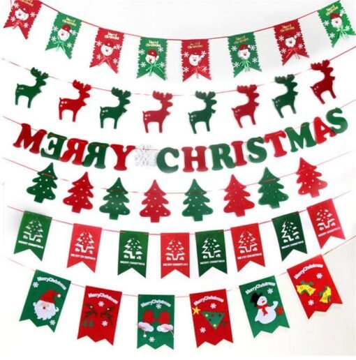Firebrick Christmas Party Home Decoration Multi-style Hanging Flags Ornament Toys For Kids Children Gift