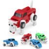 Firebrick Automatic Transformation Dog Car Vehicle Clockwork Winding Up For Kids Christmas Deformation Gift
