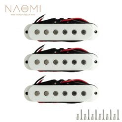 Light Gray NAOMI 3PCS Guitar Pickups 50mm Guitar Single Coil Pickup Ceramic Magnet For Electric Guitar White