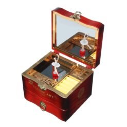 Sienna Hand Crank Rotating Dancers Ballerina Music Box Metal Antique Jewelry Box New Year Gift for Girl