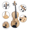Tan NAOMI 4/4 White Solid Wood Violin W/ Case,Tuner,Bow,Bridge and Strings Set
