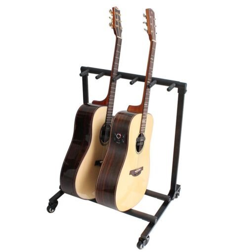 Bisque Multiple Guitar Holder Rack Detachable Portable Multi Guitars Stand More Than 3 Holders with Wheels for Acoustic Electric Bass Guitars