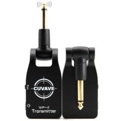 Black CUVAVE WP-2 Wireless Audio Transmission System Transmitter Receiver with 280° Rotatable 1/4" Plug Built-in 600mah Rechargeable Lithium Battery for Electric Guitar Bass