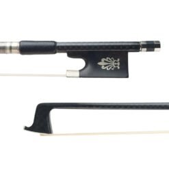 Dark Slate Gray NAOMI 4/4 Violin/Fiddle Bow Grid Carbon Fiber Bow W/ Ebony Frog Round Stick Exquisite Horsehair Well Balance