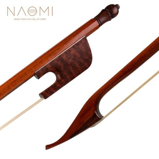 NAOMI Professional Violin/Fiddle Bow 4/4 Snakewood Bow Baroque Style Snakewood Frog White Mongolia Horsehair Well Balance