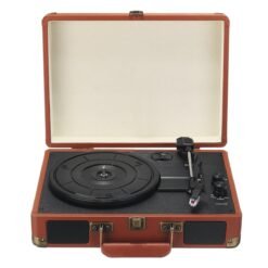 Light Gray Bluetooth Vinyl Record Player Turntable 2.0 Stereo Speaker 3 Speed Radio