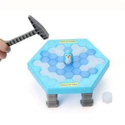 Sky Blue FUNTOK Save Penguin Ice Kids Puzzle Game Break Ice Block Hammer Trap Party Toy Pretend Icebreaker