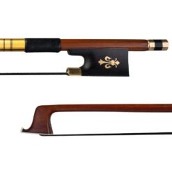 NAOMI IPE Bow 4/4 Size Violin Bow Round Stick Lizard Skin Grip Black Horsehair W/ Ebony Frog Violin/ Fiddle Bow