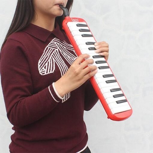 Tan IRIN 32 Key Melodica Keyboard Mouth Organ with Pag for School Student