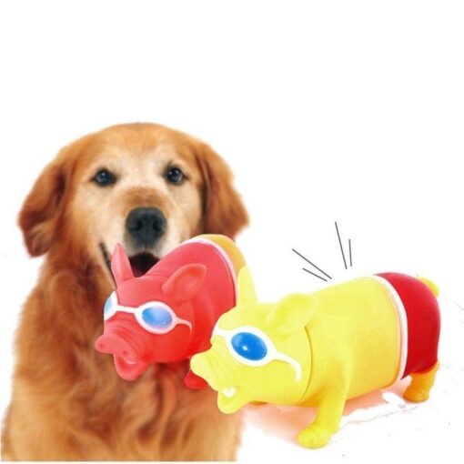 Light Goldenrod Big Size Trick Screaming Pig Funny Squeeze Sound Reduce Stress Pets Playing Tool