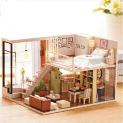 Cuteroom Doll House Miniature DIY Dollhouse With Furnitures Wooden House Waiting Time Toys For Child - Toys Ace