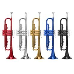 Dark Khaki Bb Beginner Trumpet Brass Band Gold Plated Care Kit Case in Gold Silver Red Blue Black