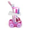Lavender Kids Pretend Play Cleaning Trolley Set Toys Broom Mop Bucket Tools Duster Cleaner