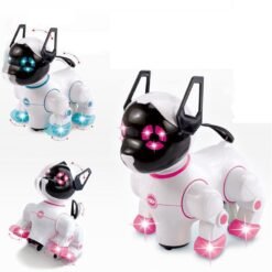 Black Electric Pets Singing Dancing Robot Dogs With Music For Kids Children Funny Games Playing Toys Gift