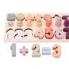 Bisque Colorful Wooden Montessori Math Board Shape Sorter Number Developing Intellectual Toys Preschool Counting