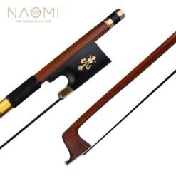 NAOMI IPE Bow 4/4 Size Violin Bow Round Stick Lizard Skin Grip Black Horsehair W/ Ebony Frog Violin/ Fiddle Bow