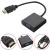 Dim Gray HD Port Male to VGA With Audio HD Video Cable Wire Converter Adapter
