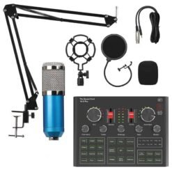 Dark Cyan BM800 Condenser Microphone Sound Card V9X PRO Mixer Live Broadcast Recording Set Mic Phone K Song Computer Karaoke Sing