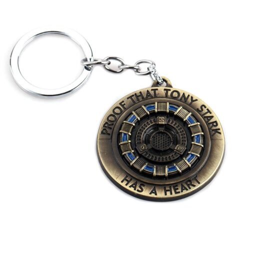 Dark Slate Gray Iron Tony MK1 Reactor Keychain Necklace Energy Block Core Alloy Pendant Movie Peripheral Toys