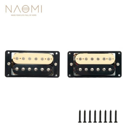 Bisque NAOMI 2 PCS Guitar Pickup Zebra Faced Humbucker Double Coil Electric Guitar Pickups 50/52mm Guitar Accessories