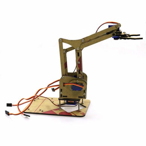 Dark Olive Green DIY 4DOF  Acrylic RC Robot Arm Gripper Educational Kit With MG90S Servos